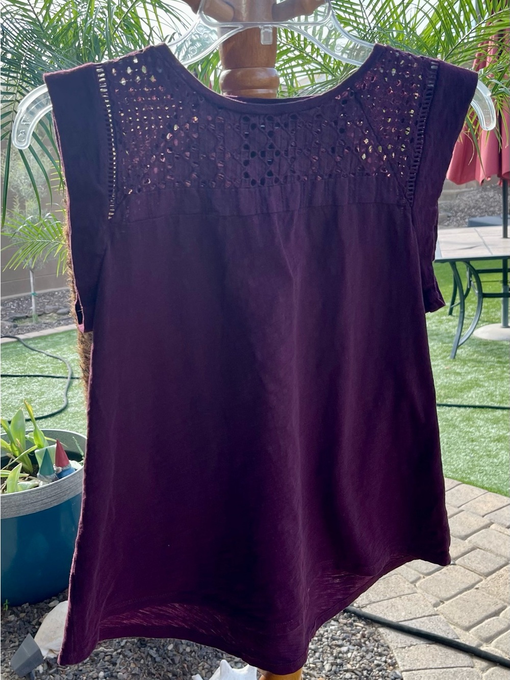 LOFT Crochet Yoke Sleeveless Tank